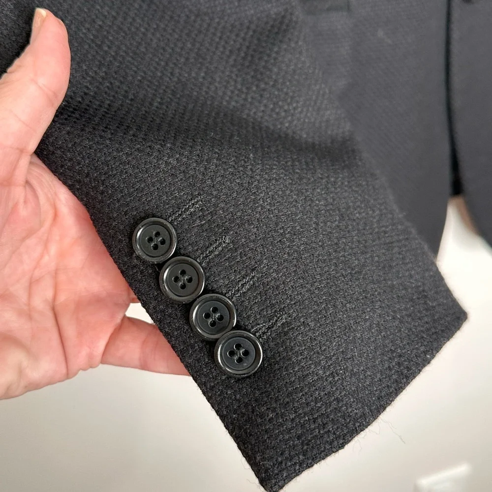 Homme Coture Men's Classic Line Super Lamb premium Black Blazer Made in Italy